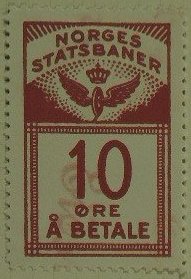 Frimerker stamps Norges Statsbaner Jernbane Norwegian Railway Parcel Stamps timbres-poste Briefmarken
